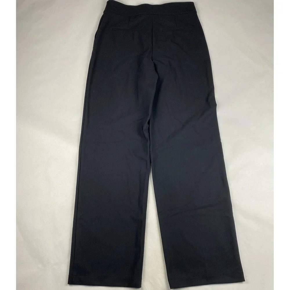 NWT Theory High Waist Wide Leg Precision Ponte Pants Women's Size 10 Black - Picture 2 of 14